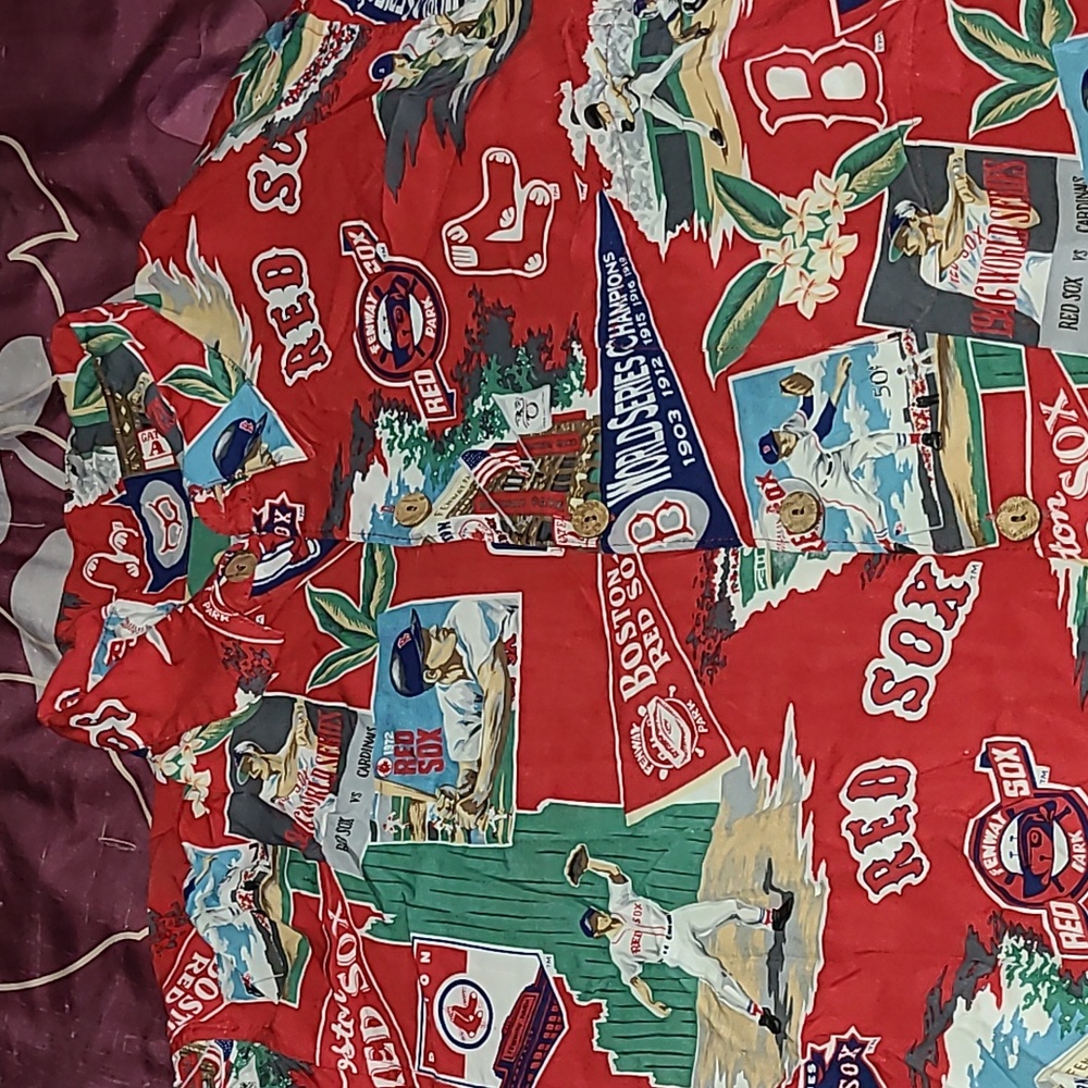 Mens Red Sox Dress Shirt L